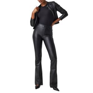 Spanx Leather-Like Flare Pant Women’s Size Medium NEW Black Luxe